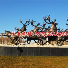 群鹿銅雕，小鹿銅雕