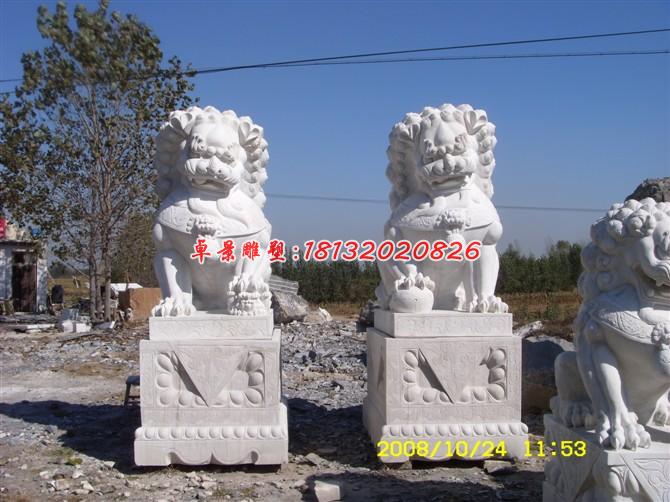 石雕獅子，漢白玉獅子雕塑
