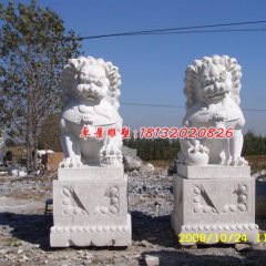 石雕獅子，漢白玉獅子雕塑