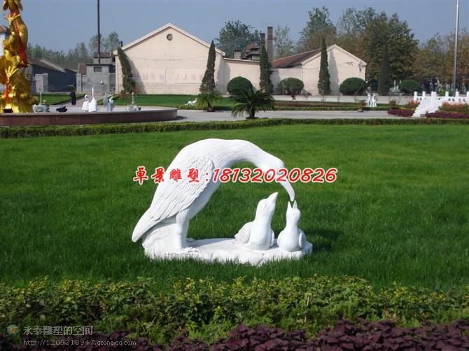 喂食石雕，公園動(dòng)物石雕，景觀石雕