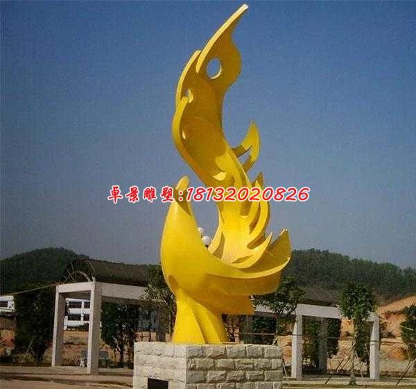 不銹鋼鳳凰雕塑,抽象鳳凰雕塑