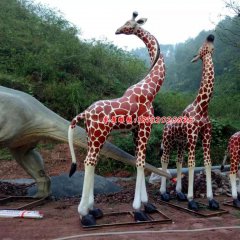 仿真長頸鹿雕塑，玻璃鋼動物雕塑