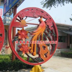 不銹鋼鳳凰雕塑，景觀不銹鋼雕塑