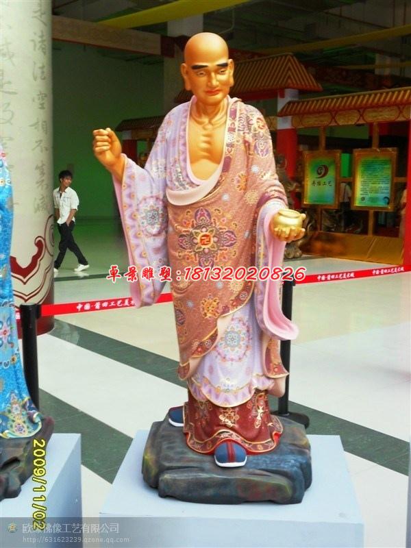 玻璃鋼羅漢雕塑，彩繪佛像雕塑