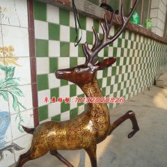 玻璃鋼小鹿雕塑，玻璃鋼動(dòng)物雕塑