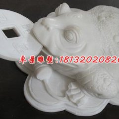 漢白玉石雕金蟬，動(dòng)物石雕