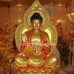 如來佛雕塑，玻璃鋼仿銅佛像