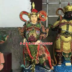 玻璃鋼韋陀雕塑，玻璃鋼彩繪韋陀雕塑