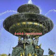 玻璃鋼噴泉雕塑，西方人物噴泉雕塑