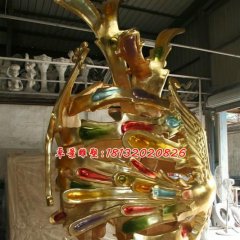 玻璃鋼鳳凰雕塑，玻璃鋼神獸雕塑
