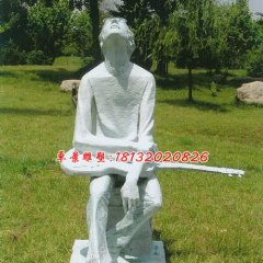 拿吉他的少年雕塑，玻璃鋼人物雕塑
