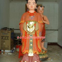 玻璃鋼彩繪龍女雕塑，玻璃鋼彩繪雕塑