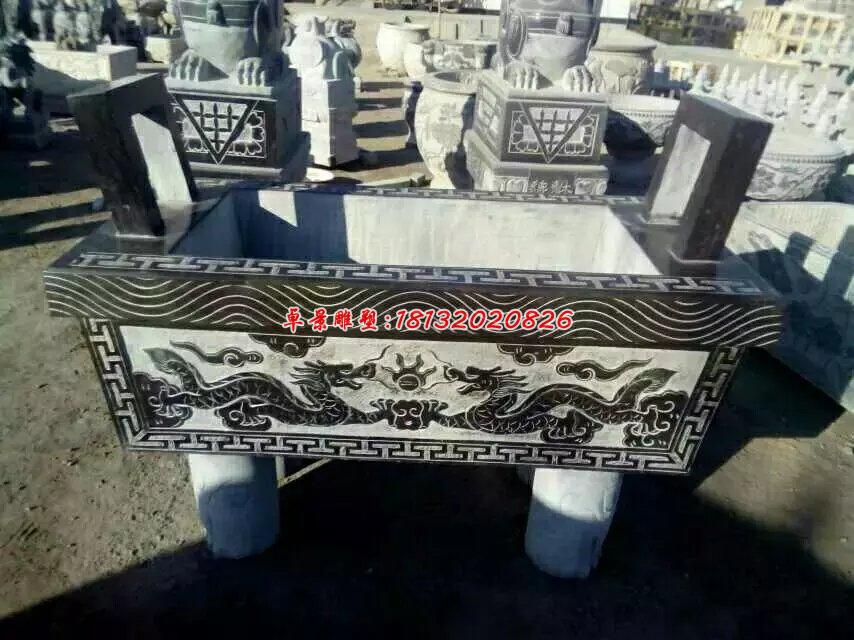 石雕鼎，石雕香爐，寺廟香爐雕塑