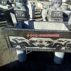 石雕鼎，石雕香爐，寺廟香爐雕塑