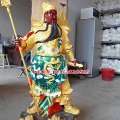 玻璃鋼紅臉關公雕塑，玻璃鋼彩繪神仙雕塑