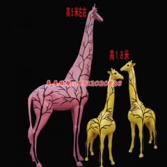 玻璃鋼長頸鹿雕塑，彩繪長頸鹿雕塑