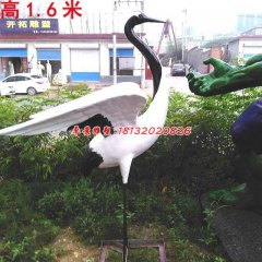 玻璃鋼丹頂鶴雕塑，玻璃鋼仙鶴雕塑
