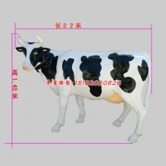 玻璃鋼奶牛雕塑，仿真奶牛雕塑