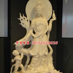 石雕觀(guān)音菩薩，漢白玉觀(guān)世音雕塑