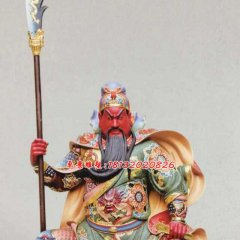 玻璃鋼紅臉關(guān)公，坐式關(guān)公雕塑