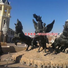 阿波羅戰(zhàn)車雕塑，小區(qū)景觀銅雕