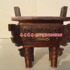 聚財寶鼎雕塑，企業(yè)鼎銅雕