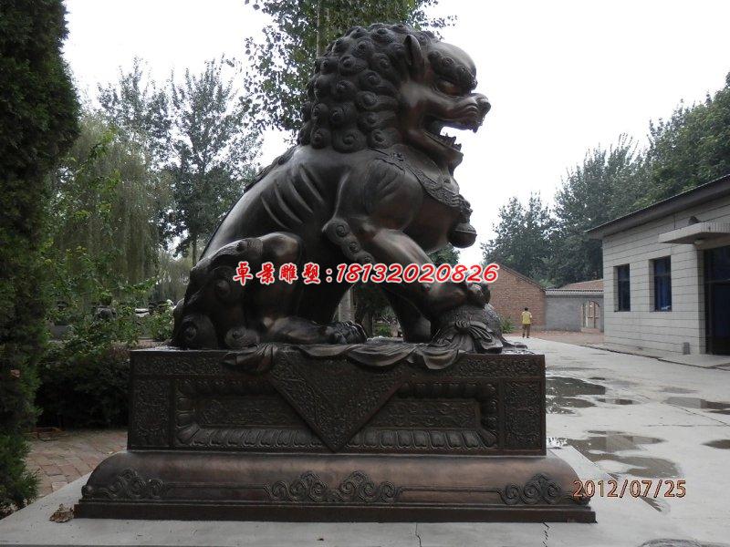 銅雕北京獅，看門獅子雕塑 (3)