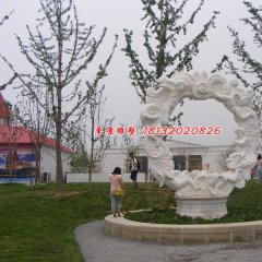西方小孩石雕，漢白玉景觀石雕