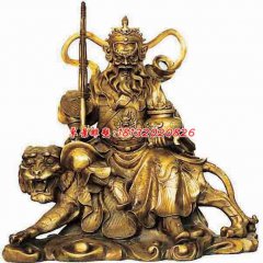 騎虎財神銅雕，武財神雕塑