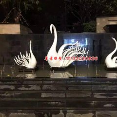 不銹鋼天鵝，抽象天鵝不銹鋼雕塑