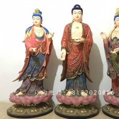 玻璃鋼東方三圣，彩繪玻璃鋼雕塑