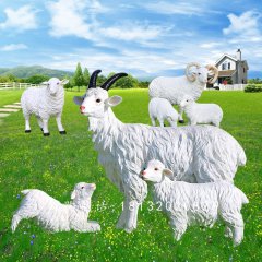 玻璃鋼山羊，玻璃鋼仿真動物雕塑