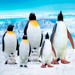 玻璃鋼企鵝，玻璃鋼仿真動物雕塑