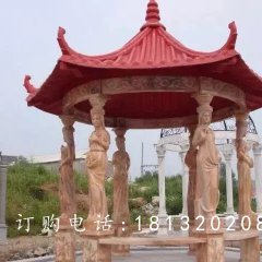 石雕涼亭，公園景觀雕塑
