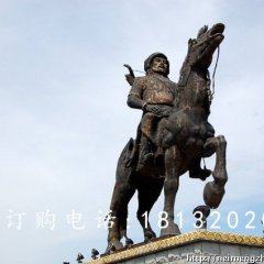 銅雕人物騎馬，廣場景觀雕塑