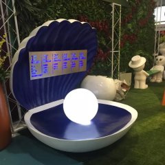 玻璃鋼珍珠貝殼雕塑，景觀玻璃鋼雕塑