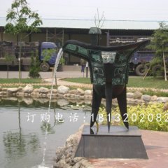 酒樽噴泉，公園景觀銅雕