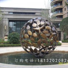 銅雕球，鏤空球，小區(qū)景觀雕塑