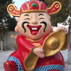 玻璃鋼卡通財神，卡通玻璃鋼雕塑