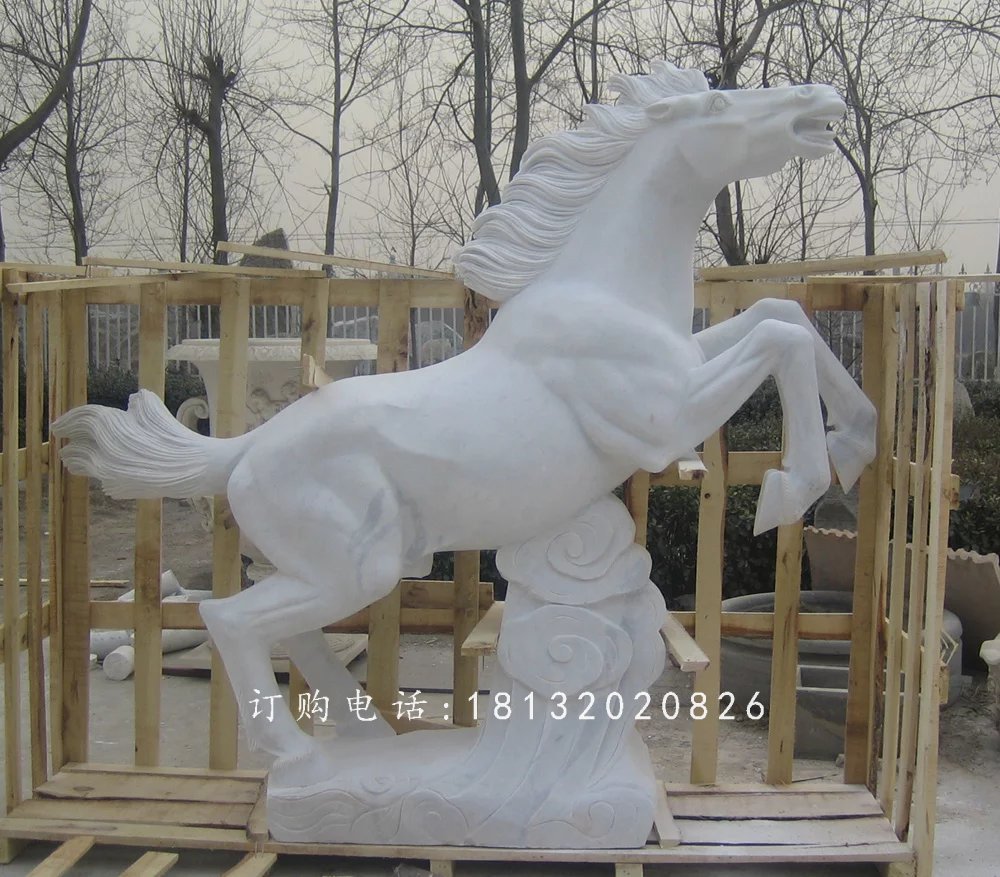 漢白玉石雕馬，廣場石馬雕塑
