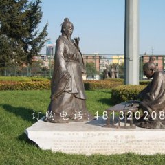 孔子學(xué)琴銅雕，公園人物銅雕