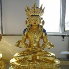 彩繪銅藏佛雕塑，鎏金密宗佛雕塑