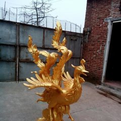 鳳凰銅雕，古代神獸銅雕
