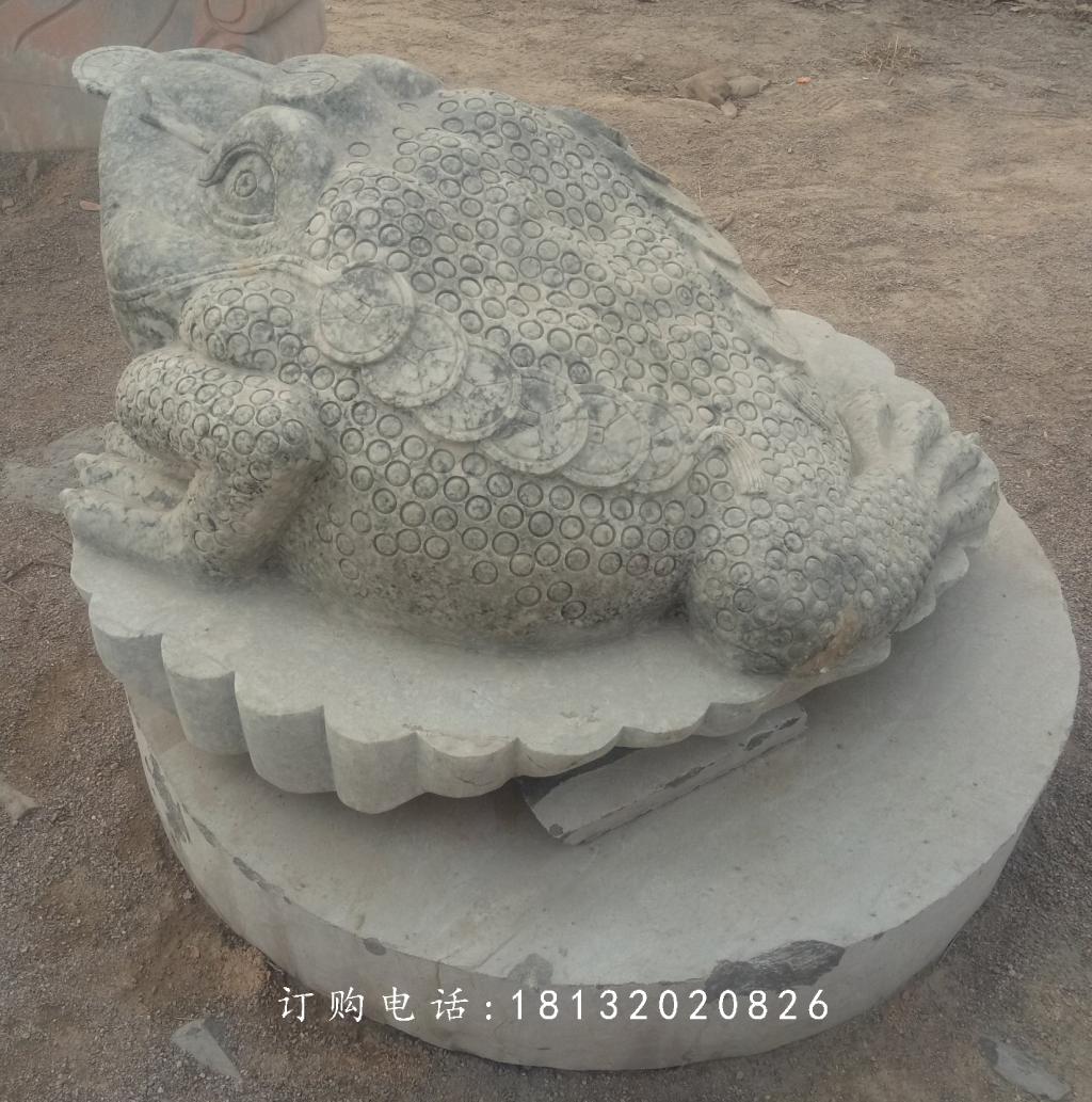 金蟾石雕，青石招財金蟾雕塑 (2)