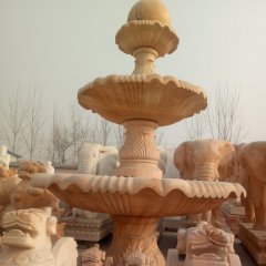 風(fēng)水球噴泉，晚霞紅噴泉石雕