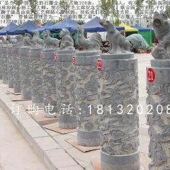 仿古柱子石雕，十二生肖柱