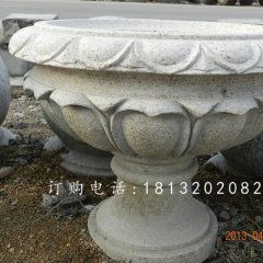 大理石花盆雕塑，公園花盆石雕