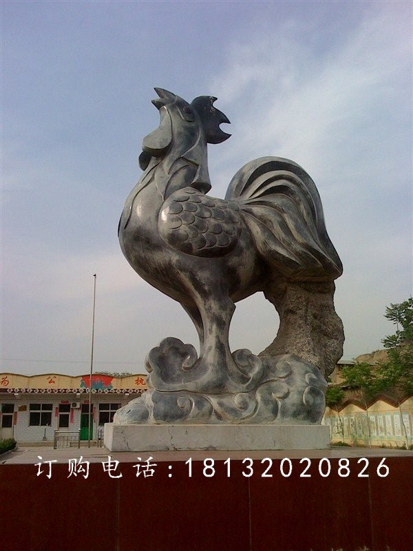 仿古公雞石雕,公園動(dòng)物石雕