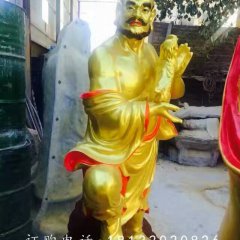 十八羅漢雕塑，玻璃鋼貼金羅漢