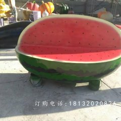 西瓜雕塑，玻璃鋼仿真水果雕塑